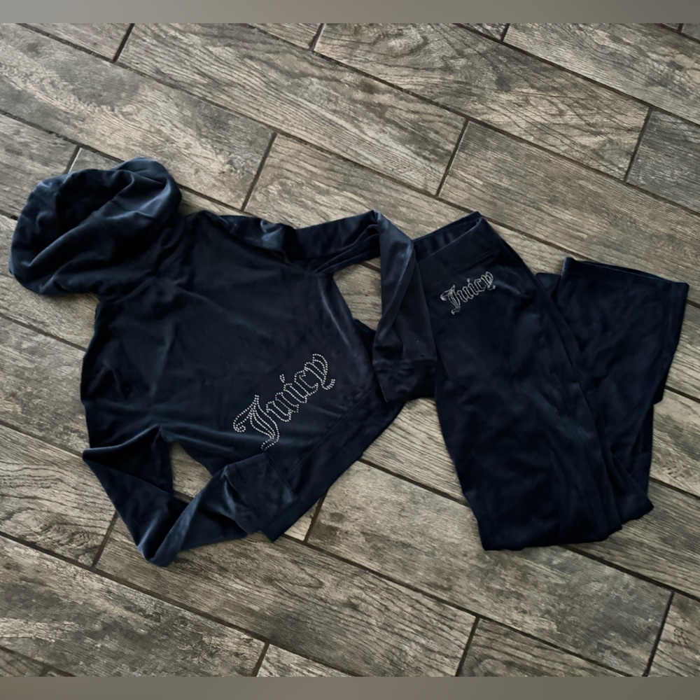 Juicy couture velour tracksuit Y2K OG bling hoodie & pants set regal blue M 💙